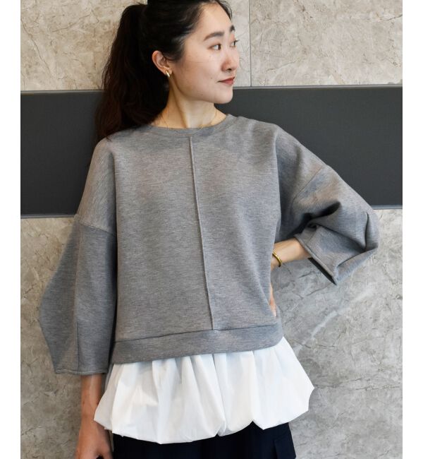  「TORRAZZO DONNAバルーン裾トップス」|Tシャツ・カットソー|グレー