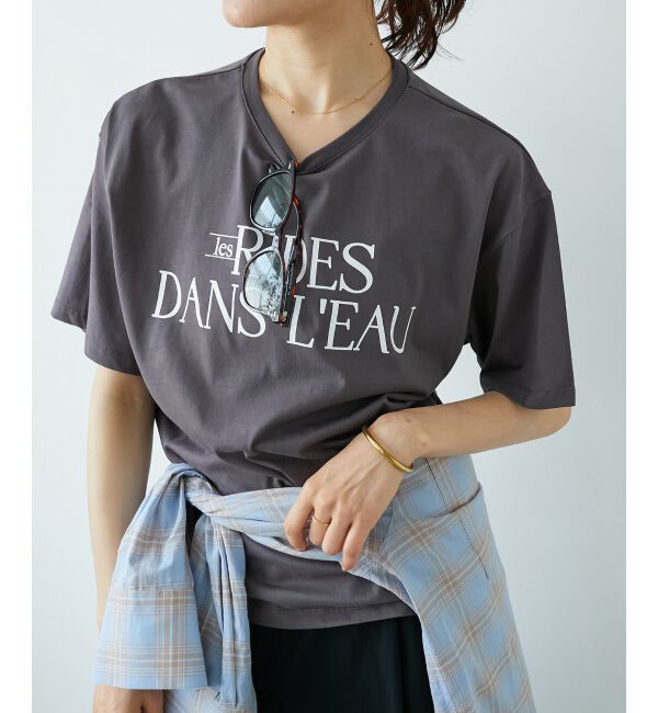 「《手洗い可能》RIDES DANS L'EAUロゴTシャツ」|Tシャツ・カットソー|
