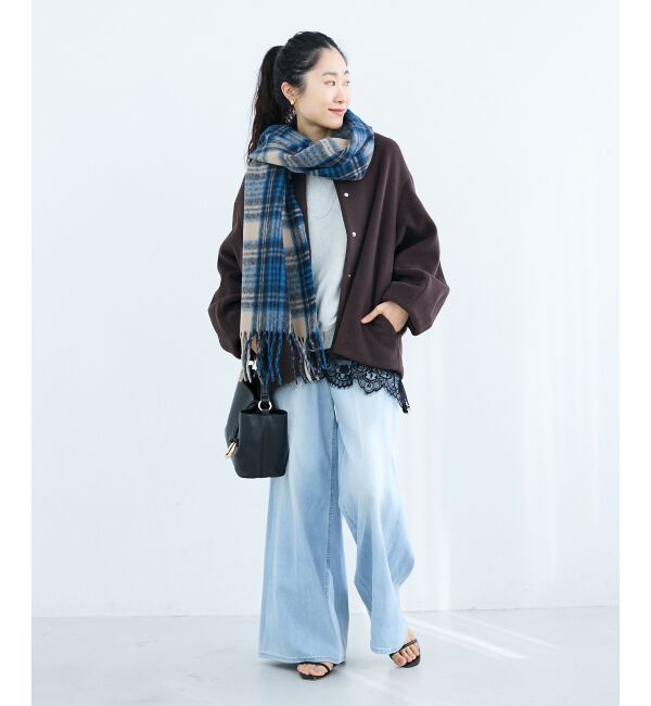  「チェック起毛ストール」|ストール|