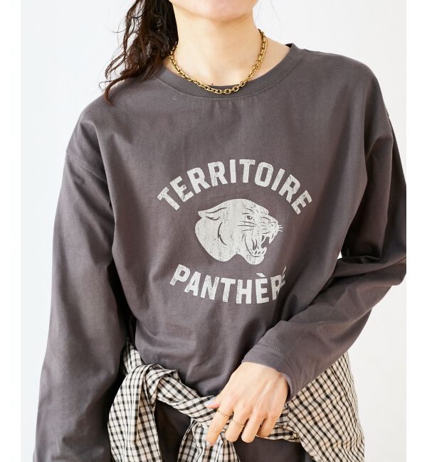  「ヴィンテージライクロゴロングTシャツ」|Tシャツ・カットソー|D／グレー