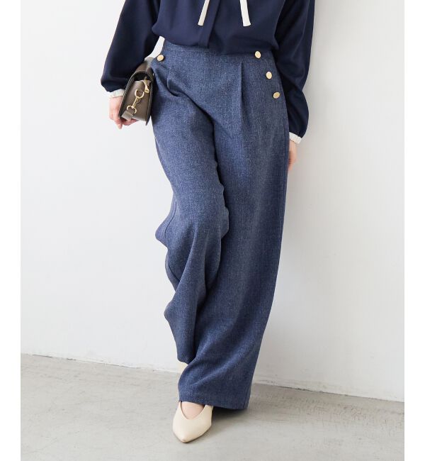  「【日本製】メランジ調マリンワイドパンツ」|その他|