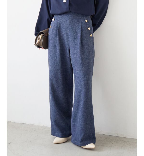  「【日本製】メランジ調マリンワイドパンツ」|その他|