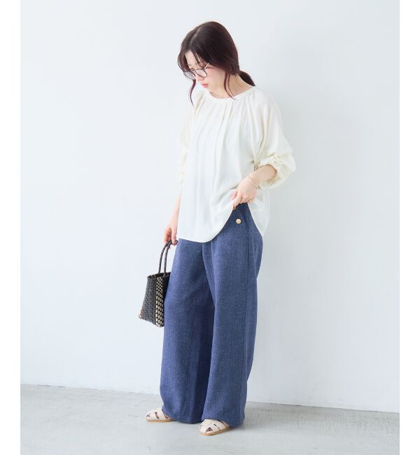  「【日本製】メランジ調マリンワイドパンツ」|その他|