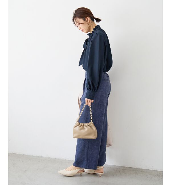  「【日本製】メランジ調マリンワイドパンツ」|その他|