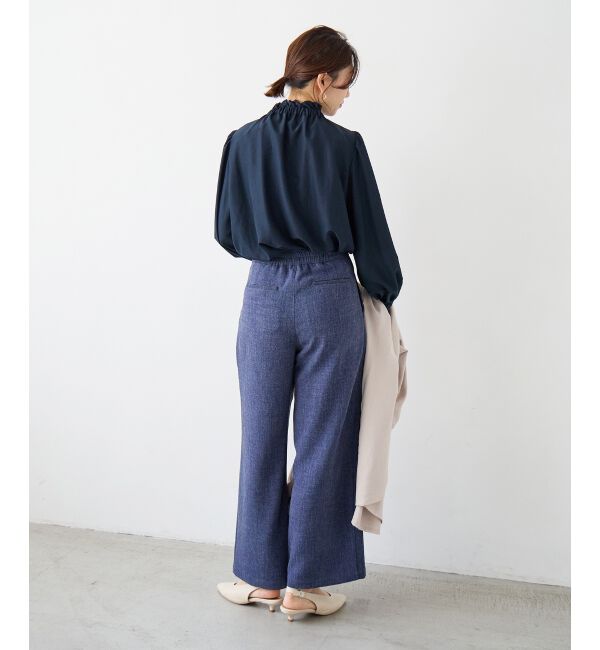  「【日本製】メランジ調マリンワイドパンツ」|その他|