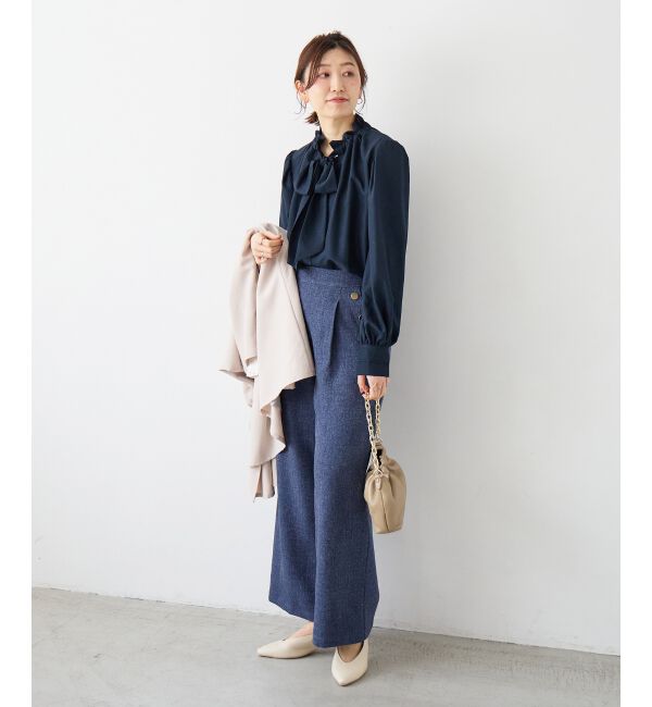  「【日本製】メランジ調マリンワイドパンツ」|その他|