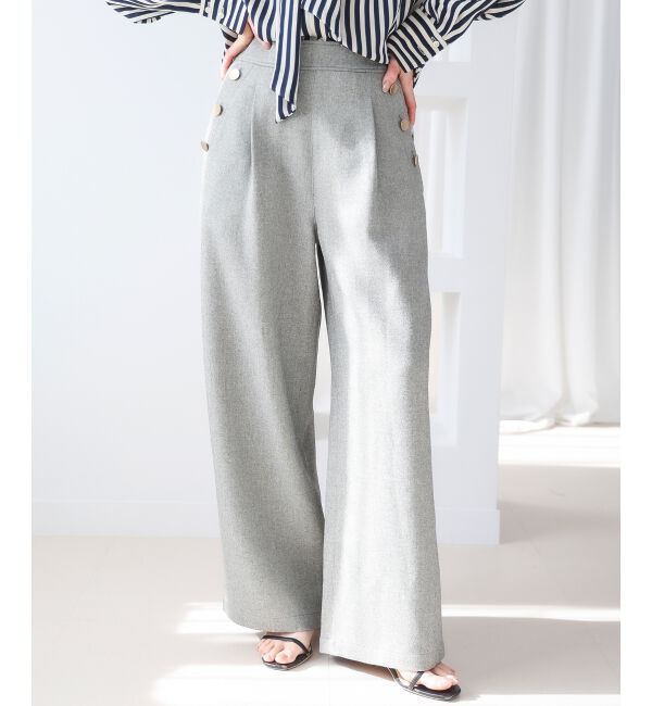  「【日本製】メランジ調マリンワイドパンツ」|その他|