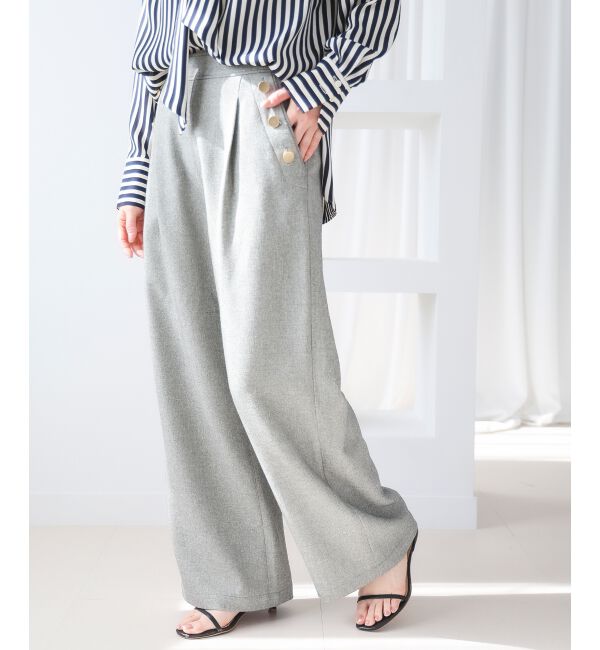  「【日本製】メランジ調マリンワイドパンツ」|その他|