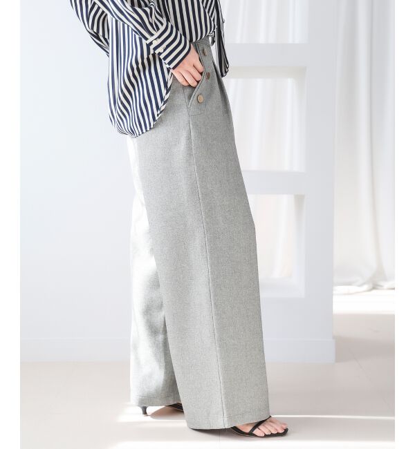  「【日本製】メランジ調マリンワイドパンツ」|その他|