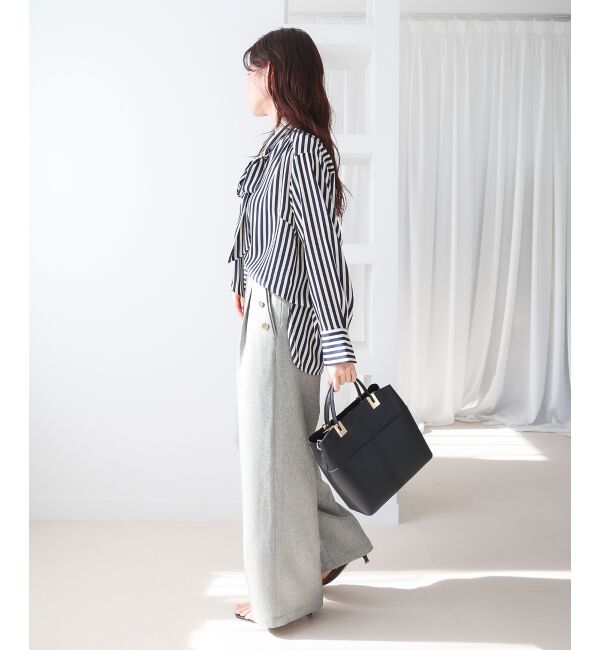  「【日本製】メランジ調マリンワイドパンツ」|その他|