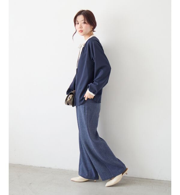  「【日本製】メランジ調マリンワイドパンツ」|その他|