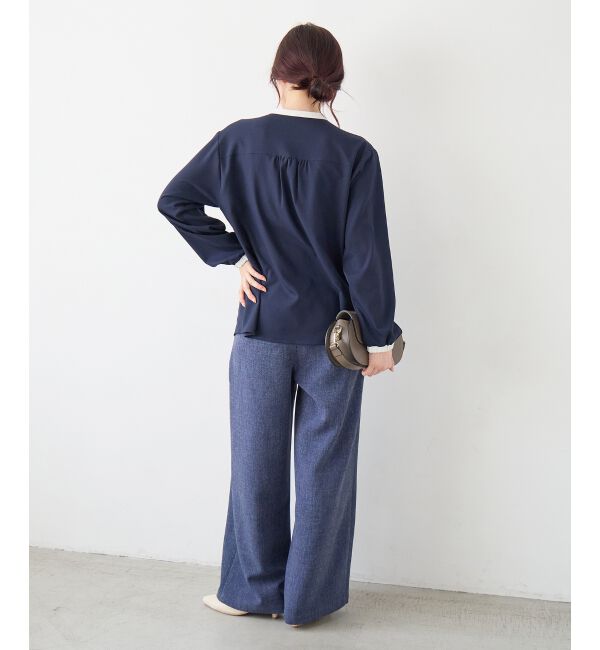  「【日本製】メランジ調マリンワイドパンツ」|その他|