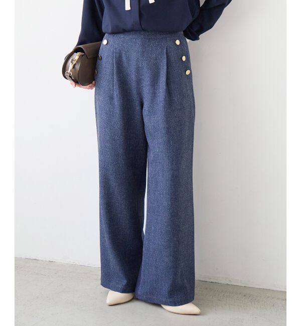  「【日本製】メランジ調マリンワイドパンツ」|その他|