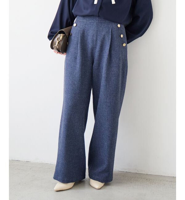  「【日本製】メランジ調マリンワイドパンツ」|その他|