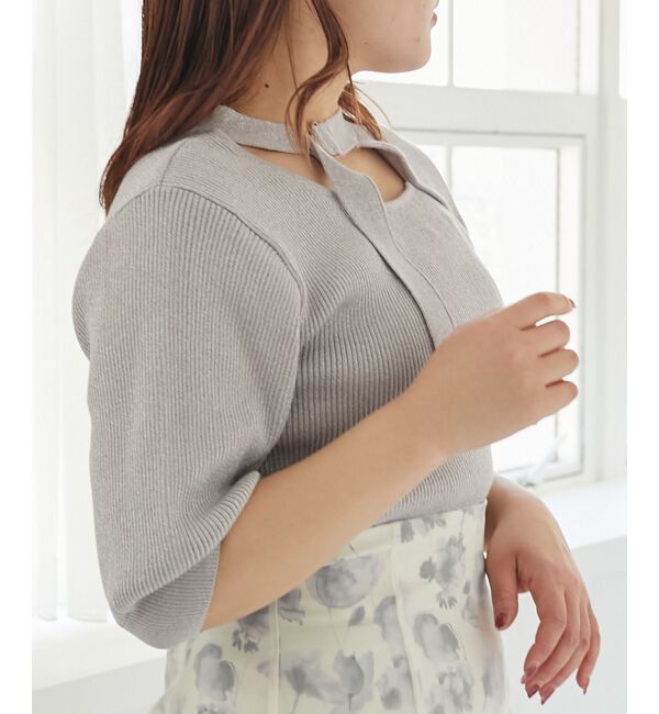 MAJESTICLEGON「シャイニーオープンデザインニット」|ニット・セーター|