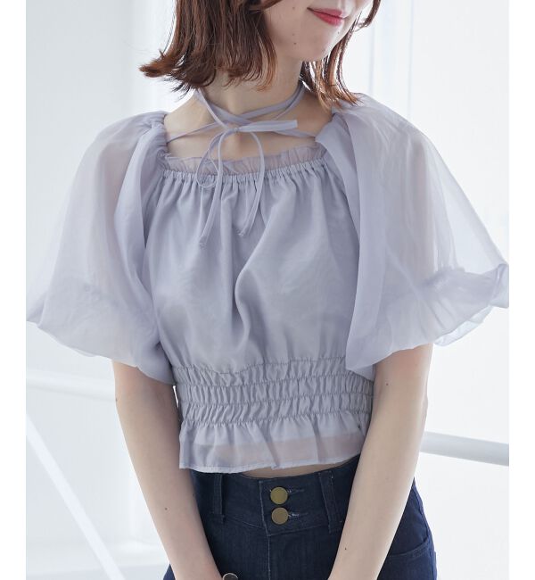 MAJESTICLEGON「前後2wayバルーン袖ブラウス」|シャツ・ブラウス|