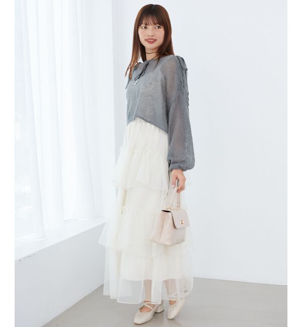 MAJESTICLEGON「レースアップメッシュニット」|ニット・セーター|