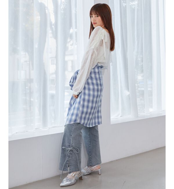 MAJESTICLEGON「レースアップメッシュニット」|ニット・セーター|