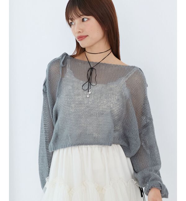 MAJESTICLEGON「レースアップメッシュニット」|ニット・セーター|