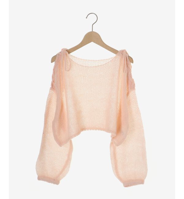 MAJESTICLEGON「レースアップメッシュニット」|ニット・セーター|