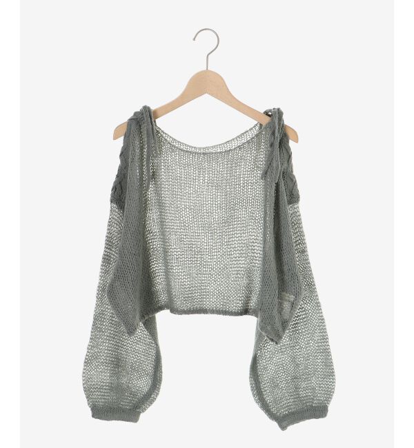 MAJESTICLEGON「レースアップメッシュニット」|ニット・セーター|