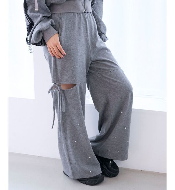  「スリット入りキラキラスウェットパンツ」|その他|