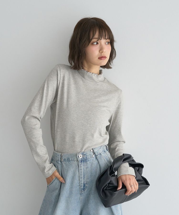 earth music&ecology「ラメテレコハイネックプルオーバー」|Tシャツ・カットソー|