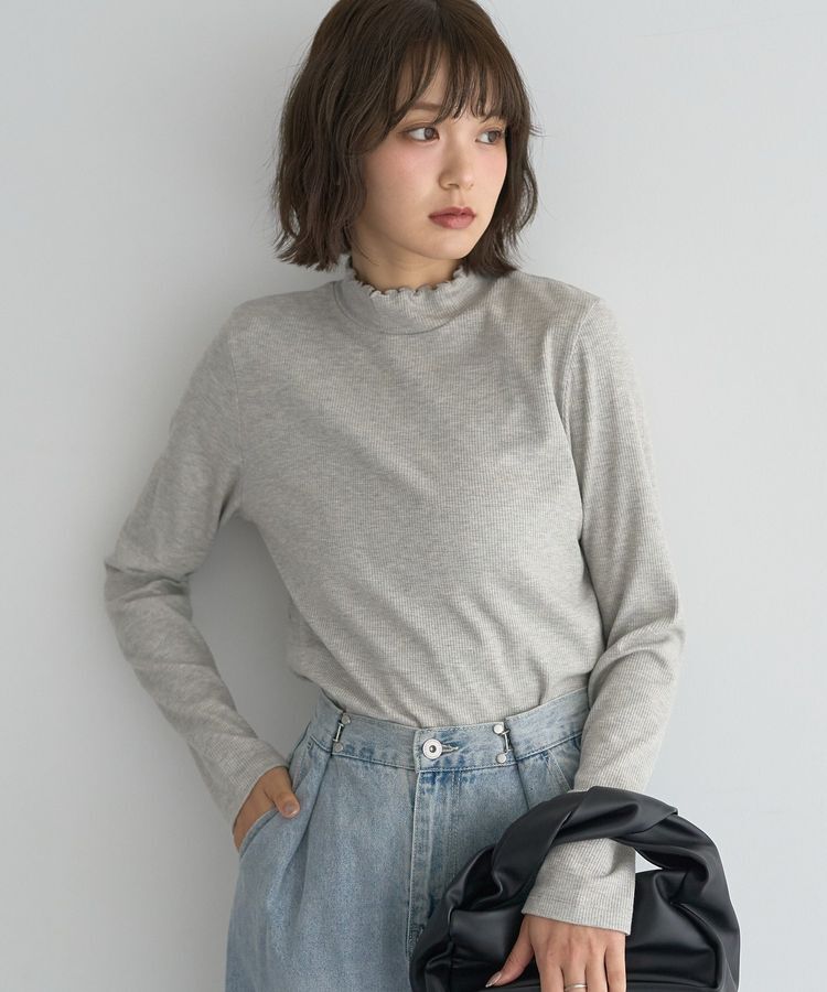 earth music&ecology「ラメテレコハイネックプルオーバー」|Tシャツ・カットソー|