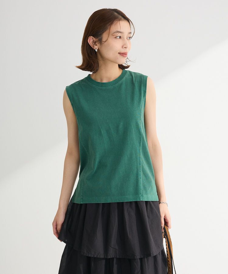 Green Parks「・DOUBLE FLAGS ピグメント切替ノースリTEE」|Tシャツ・カットソー|