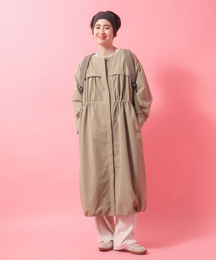 Green Parks「【楽しゃれUV】ギャザードロストワンピース」|ワンピース|Khaki