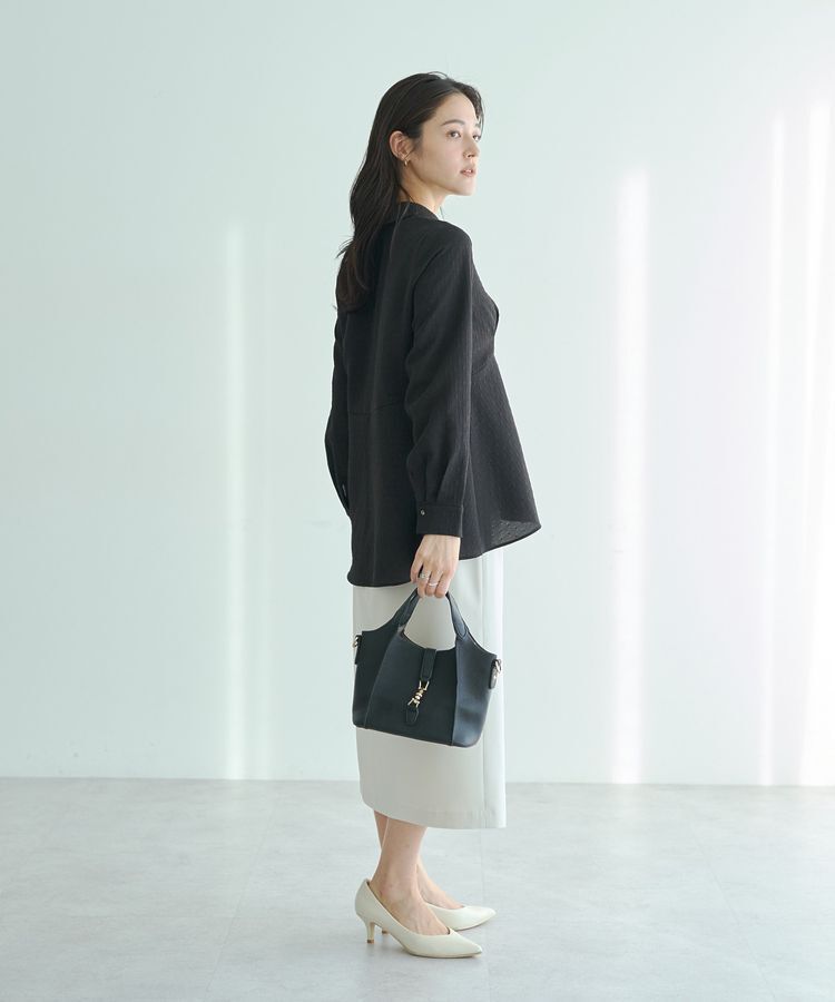 YECCA VECCA「パールジャガードペプラムブラウス」|シャツ・ブラウス|