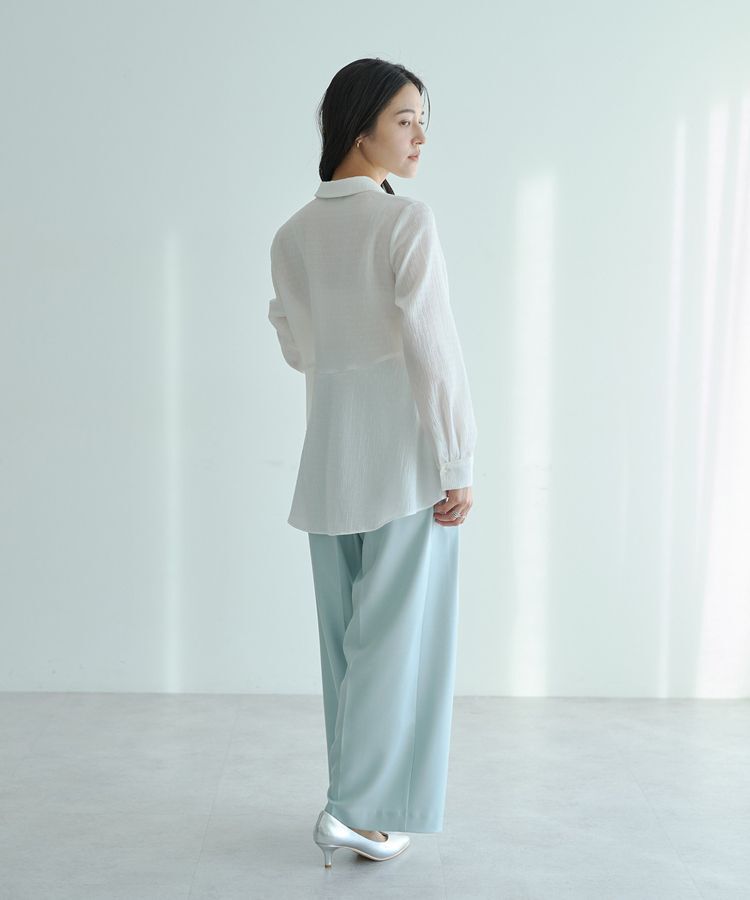 YECCA VECCA「パールジャガードペプラムブラウス」|シャツ・ブラウス|