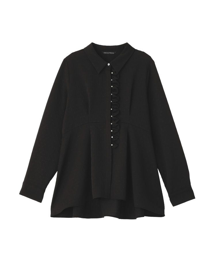 YECCA VECCA「パールジャガードペプラムブラウス」|シャツ・ブラウス|