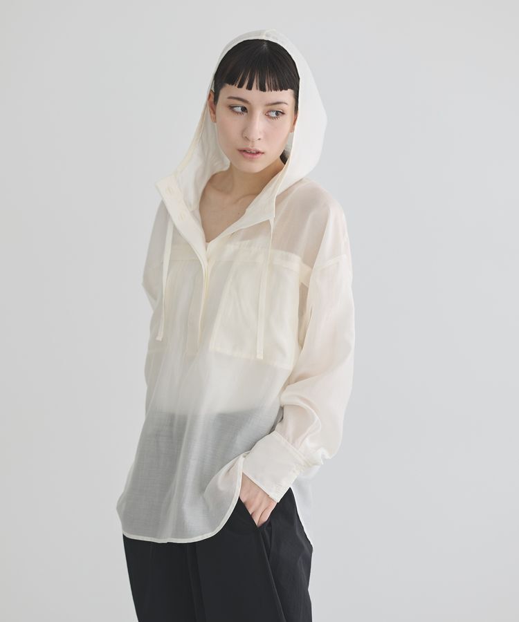 GARAGE OF GOOD CLOTHING「シアーフーディーシャツ」|シャツ・ブラウス|Off White