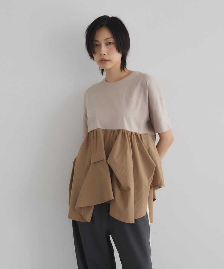 GARAGE OF GOOD CLOTHING「異素材MIXタックプルオーバー２」|Tシャツ・カットソー|Beige