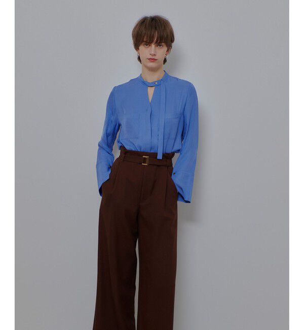 allureville「ブライトツイルアシメボウブラウス」|シャツ・ブラウス|