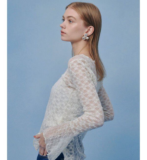 LOULOU WILLOUGHBY「【LOULOU WILLOUGHBY】ベルスリーブレースプルオーバー」|Tシャツ・カットソー|