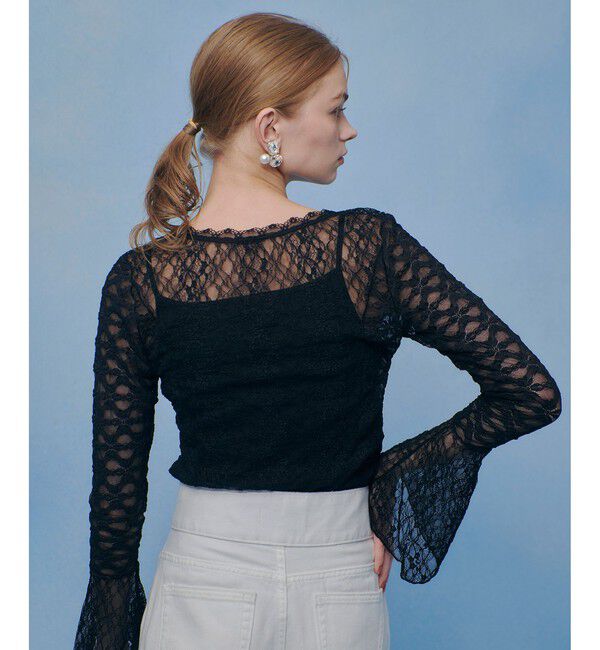 LOULOU WILLOUGHBY「【LOULOU WILLOUGHBY】ベルスリーブレースプルオーバー」|Tシャツ・カットソー|