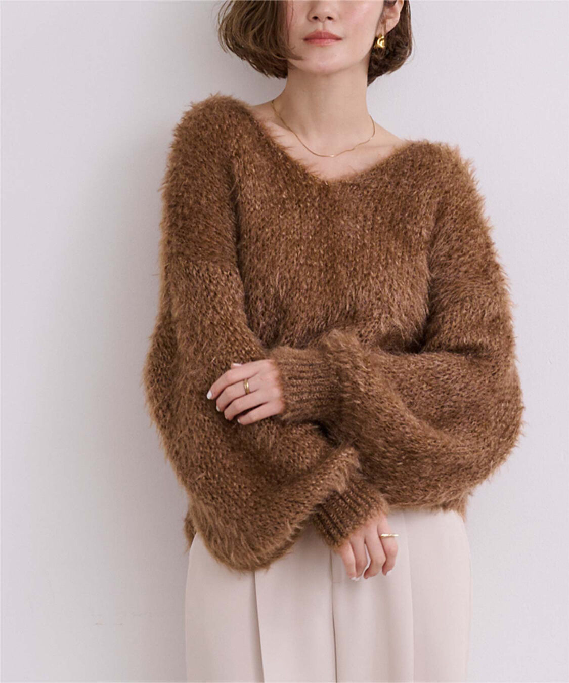 ur's「Vネックオーバーサイズシアーローゲージニット」|ニット・セーター|