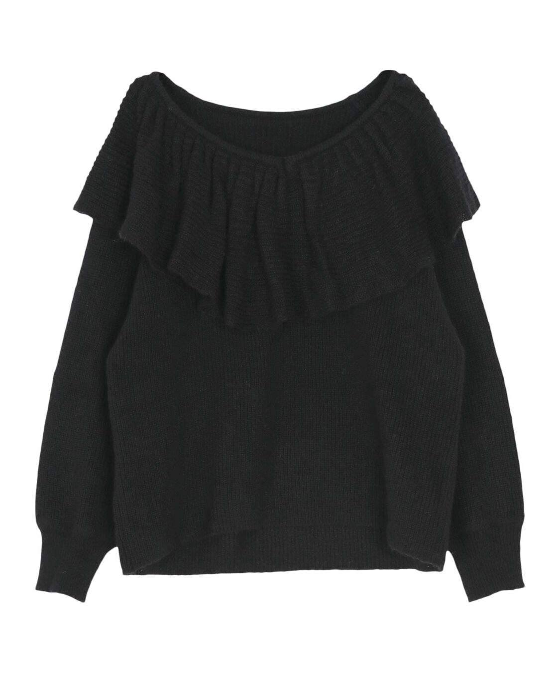 titivate「ウールブレンドギャザーフリル襟ニットトップス」|ニット・セーター|