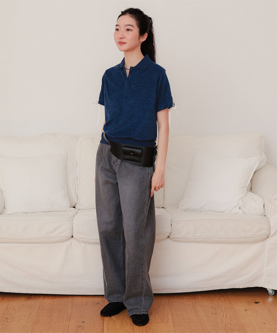 miette「配色リボンパイルトップス」|Tシャツ・カットソー|