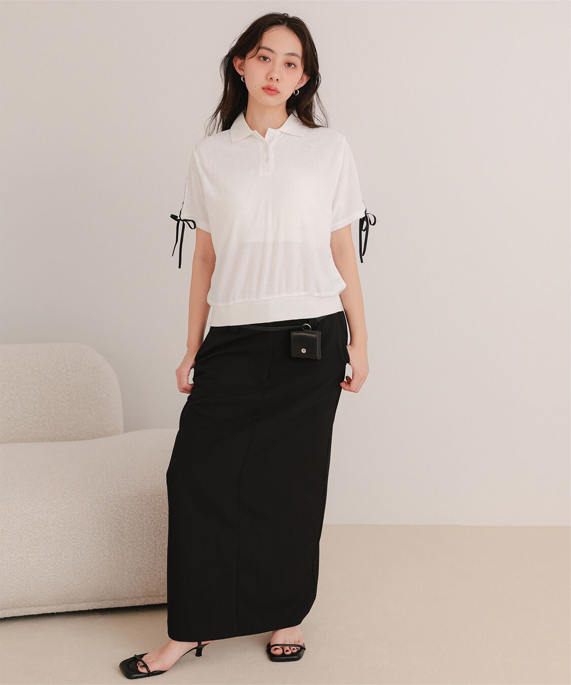 miette「配色リボンパイルトップス」|Tシャツ・カットソー|