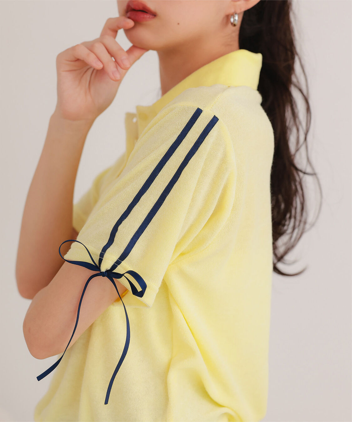 miette「配色リボンパイルトップス」|Tシャツ・カットソー|