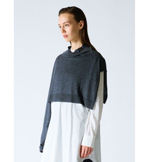 mizuiro ind「mizuiro ind アシンメトリースリーブプルオーバー」|Tシャツ・カットソー|