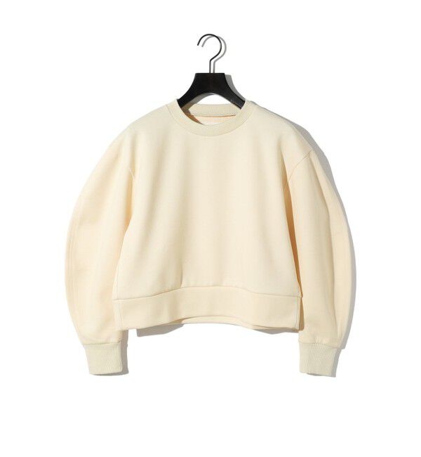 MIDIUMISOLID「MIDIUMISOLID for Ladies カーブスリーブダブルニットプルオーバー」|Tシャツ・カットソー|アイボリー