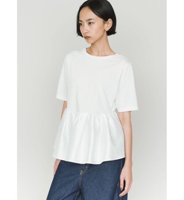 MIDIUMISOLID「MIDIUMISOLID for Ladies ウーブン スイッチング 2way ペプラム」|Tシャツ・カットソー|