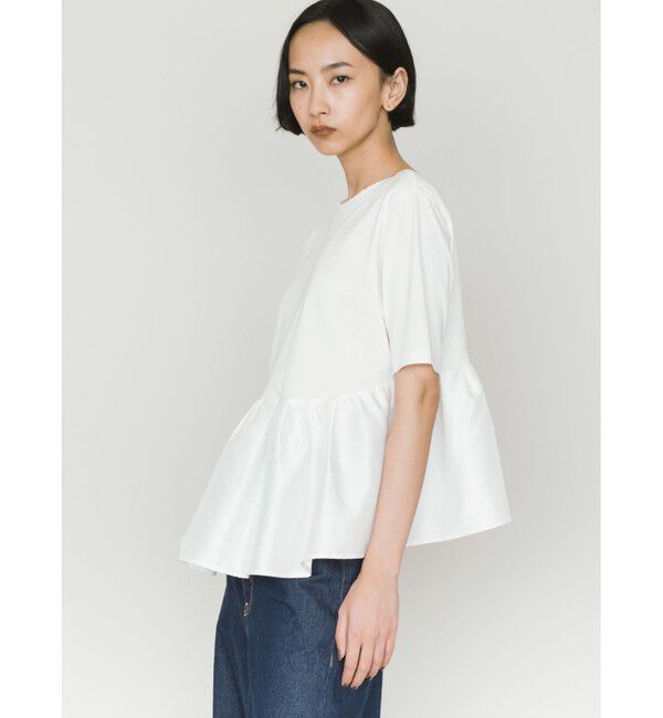 MIDIUMISOLID「MIDIUMISOLID for Ladies ウーブン スイッチング 2way ペプラム」|Tシャツ・カットソー|