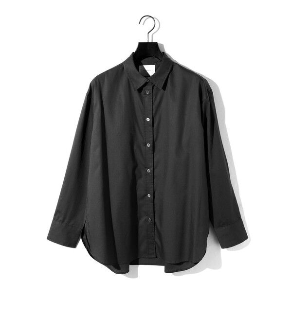 MIDIUMISOLID「MIDIUMISOLID for Ladies ベーシックバックギャザーシャツ」|シャツ・ブラウス|ブラック