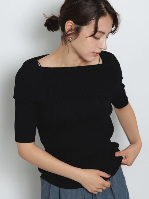Te chichi「ハーフスリーブオフショルニット」|ニット・セーター|