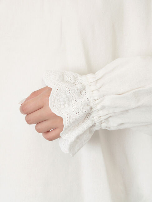 Samansa Mos2「【WEB限定】前後2WAYレース襟ブラウス」|シャツ・ブラウス|